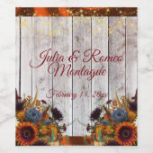 Wildblumen, Hochzeitsflöße und Lichter - Kupfer Weinetikett (Einzelnes Label)