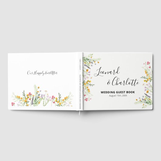 Wildblumen Hochzeitsgäste buchen Gästebuch (Voll)