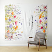 Wildblumen HochzeitsHintergrundbanner Wandteppich (Beispiel (Horizontal))