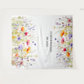 Wildblumen HochzeitsHintergrundbanner Wandteppich (Vorderseite (Horizontal))