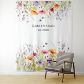 Wildblumen HochzeitsHintergrundbanner Wandteppich (Beispiel)