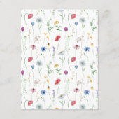 Wildblumen Hochzeitskarte Begleitkarte (Rückseite)