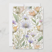 Wildblumen Hochzeitskarte Tischnummer (Rückseite)