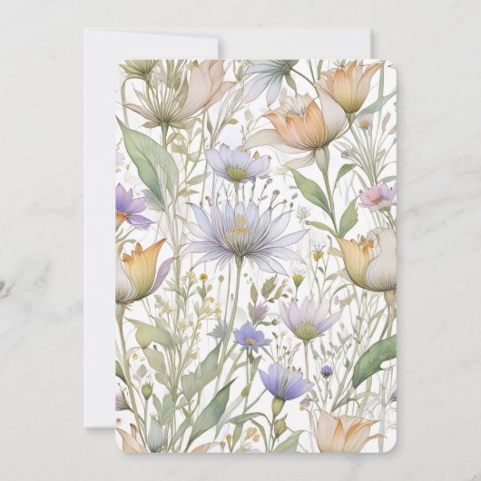 Wildblumen Hochzeitskarte Tischnummer (Rückseite)