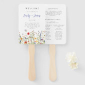 Wildblumen-Hochzeitsprogramm Fächer (Vorne und Hinten)