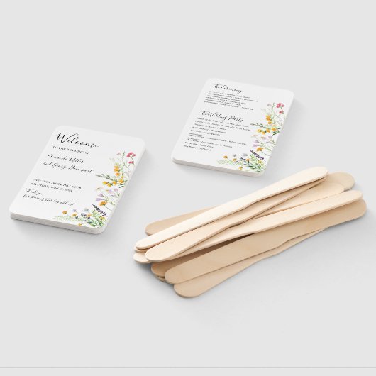 Wildblumen Hochzeitsprogramm Fan Fächer (Non-assembled)