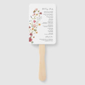 Wildblumen Hochzeitsprogramm Hand Fan Fächer (Rückseite)