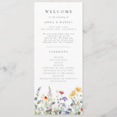 Wildblumen-Hochzeitsprogramm Programm (Vorderseite)