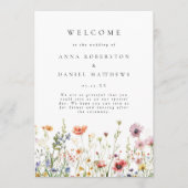 Wildblumen-Hochzeitsprogramm Programm (Vorderseite)
