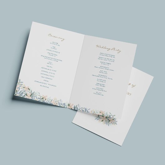 Wildblumen-Hochzeitsprogramm-Vorlage editierbar