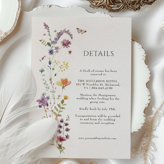 Wildblumen Hochzeitssonderkarten Einladung