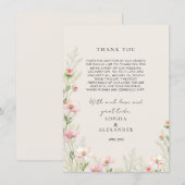 Wildblumen Hochzeitstag Dankeschön-Karte Dankeskarte (Vorne/Hinten)