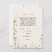 Wildblumen Hochzeitstag Dankeschön-Karte Dankeskarte (Vorderseite)