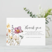 Wildblumen Hochzeitstag Dankeschön-Karte Dankeskarte (Stehend Vorderseite)