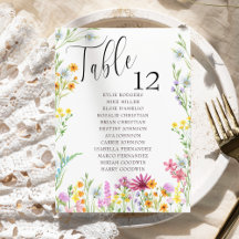 Wildblumen-Hochzeitstisch Sitzordnung für beliebig