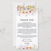 Wildblumen Hochzeitstische Dankeskarte (Vorderseite)