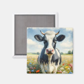 Wildblumen Holstein Milchkuh Magnet (Vorderseite/Rückseite)