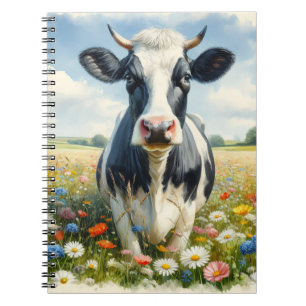 Wildblumen Holstein Milchkuh Notizblock