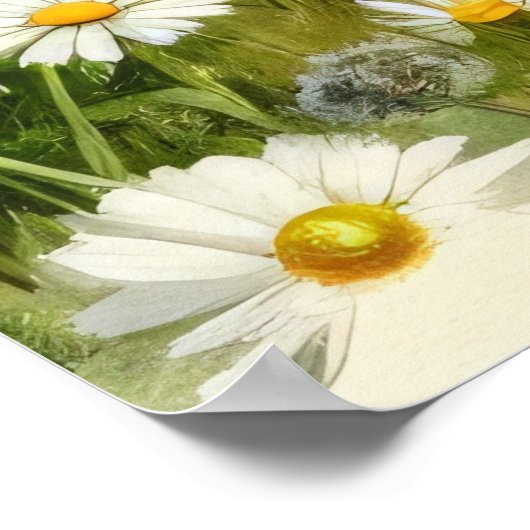 Wildblumen Holstein Milchkuh Poster (Ecke)