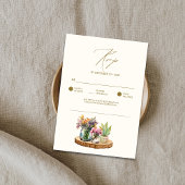 Wildblumen Holz Mason Jars Boho Bohemisch Hochzeit RSVP Karte