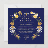 Wildblumen & Honey Bee Floral Online Babydusche Einladung (Vorderseite)