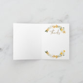 Wildblumen & Honey Bee Floral Wreath Vielen Dank Dankeskarte (Innenseite)