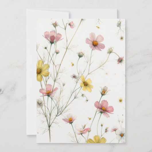 Wildblumen Honey Comb Mommy Bee Baby Girl Dusche Einladung (Rückseite)