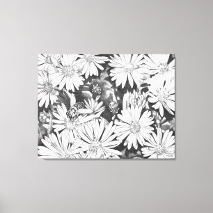 Wildblumen Honeybienen Art Print Leinwand Groß