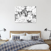 Wildblumen Honeybienen Art Print Leinwand Groß (Insitu (Schlafzimmer))