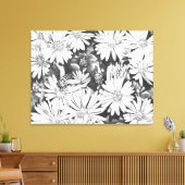 Wildblumen Honeybienen Art Print Leinwand Groß (Insitu (Wohnzimmer))