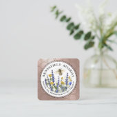 Wildblumen Honeycomb & Bee Apiary Business Card Quadratische Visitenkarte (Stehend Vorderseite)