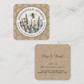 Wildblumen Honeycomb & Bee Apiary Kraft Quadratische Visitenkarte (Vorne/Hinten)