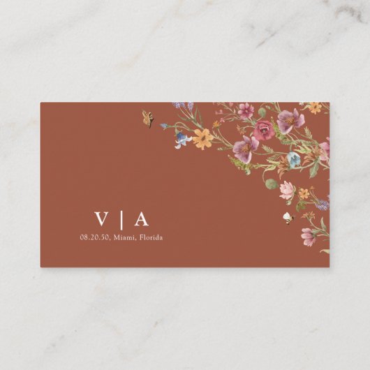 Wildblumen Honeymoon Wish Enclosure Card Begleitkarte (Rückseite)