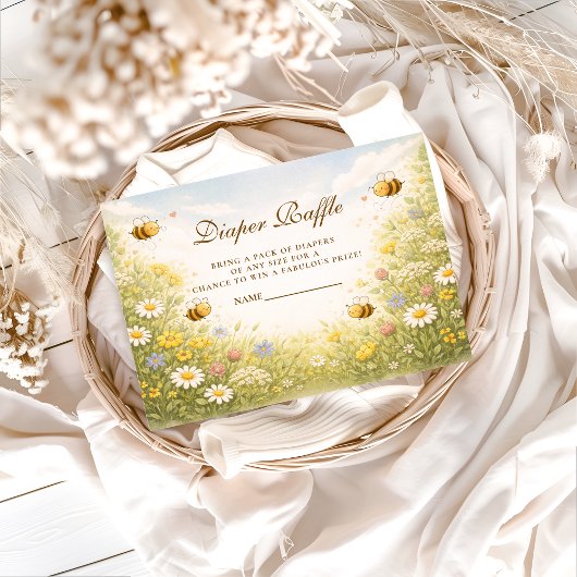 Wildblumen-Honig-Wiese-Diaper-Raffle Begleitkarte