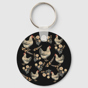 Wildblumen-Huhn-Blumen-Hühnerliebhaber-Süß-Bauer Schlüsselanhänger