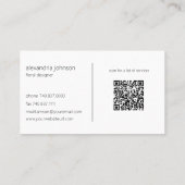 Wildblumen-Illustration mit QR-Code Visitenkarte (Rückseite)