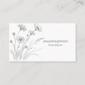 Wildblumen-Illustration mit QR-Code Visitenkarte (Vorderseite)