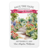 Wildblumen im Aquarellgarten Save the Date Frühjah Magnet (Vertikal)