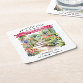 Wildblumen im Aquarellgarten Save the Date Frühjah Rechteckiger Pappuntersetzer (angewinkelt)
