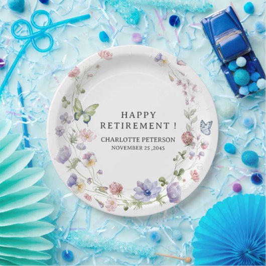 Wildblumen im Bereich Wasserfarbe Party für die Al Pappteller (Party)