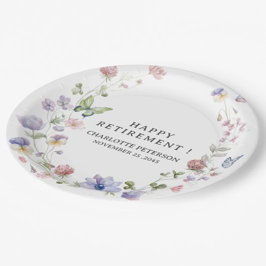 Wildblumen im Bereich Wasserfarbe Party für die Al Pappteller (Schrägansicht)