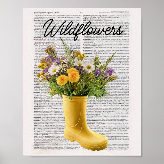 Wildblumen im Boot-Art-Druck Poster (Vorne)
