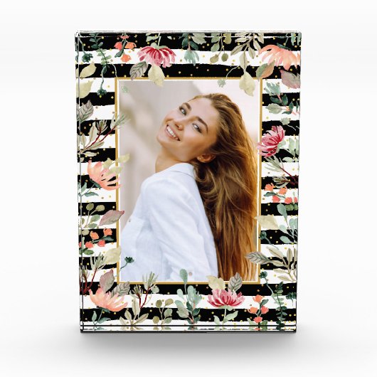 Wildblumen im Foto Schwarz-weiß Stripes (Vorderseite)