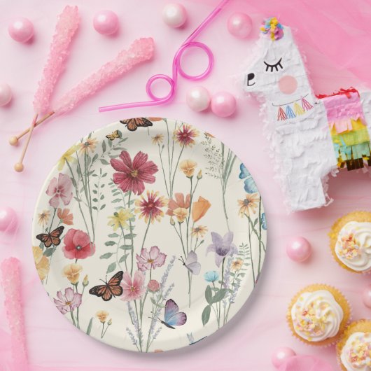 Wildblumen im Frühjahr Sommerwiese Pappteller (Party)