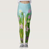 Wildblumen im Gras Leggings (Vorderseite)