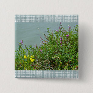 Wildblumen im grünen Lane-Reservoir Button