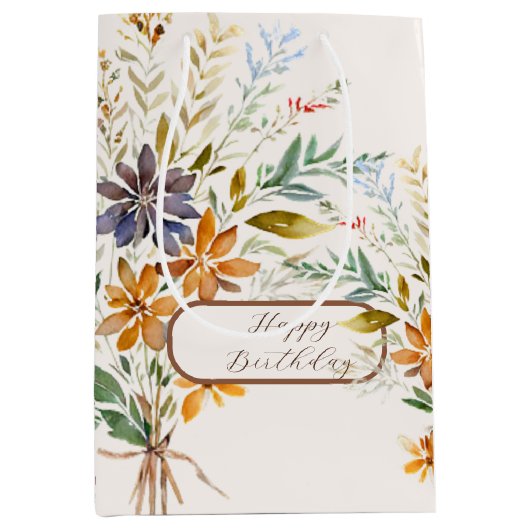 Wildblumen im Herbst Mittlere Geschenktüte (Vorderseite)