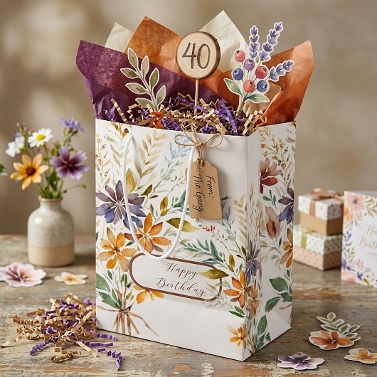 Wildblumen im Herbst Mittlere Geschenktüte