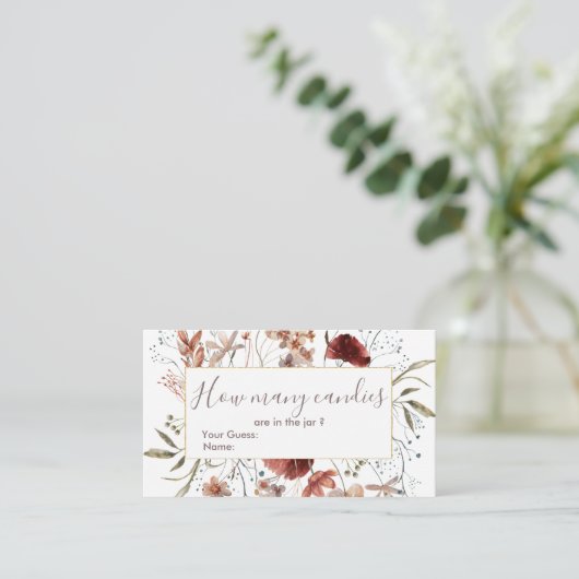 Wildblumen im Herbst schätzen, wie viele Kanonen Begleitkarte (Stehend Vorderseite)