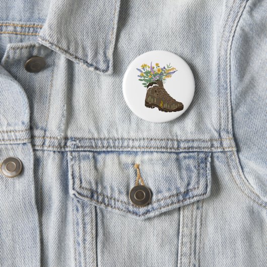 Wildblumen im Hip-Boot-Camping-Trucker-Hut Button (Beispiel)